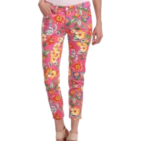 Kate Spade 30 Broome Street Floral Pink Capri Pants - Picture 1 of 11